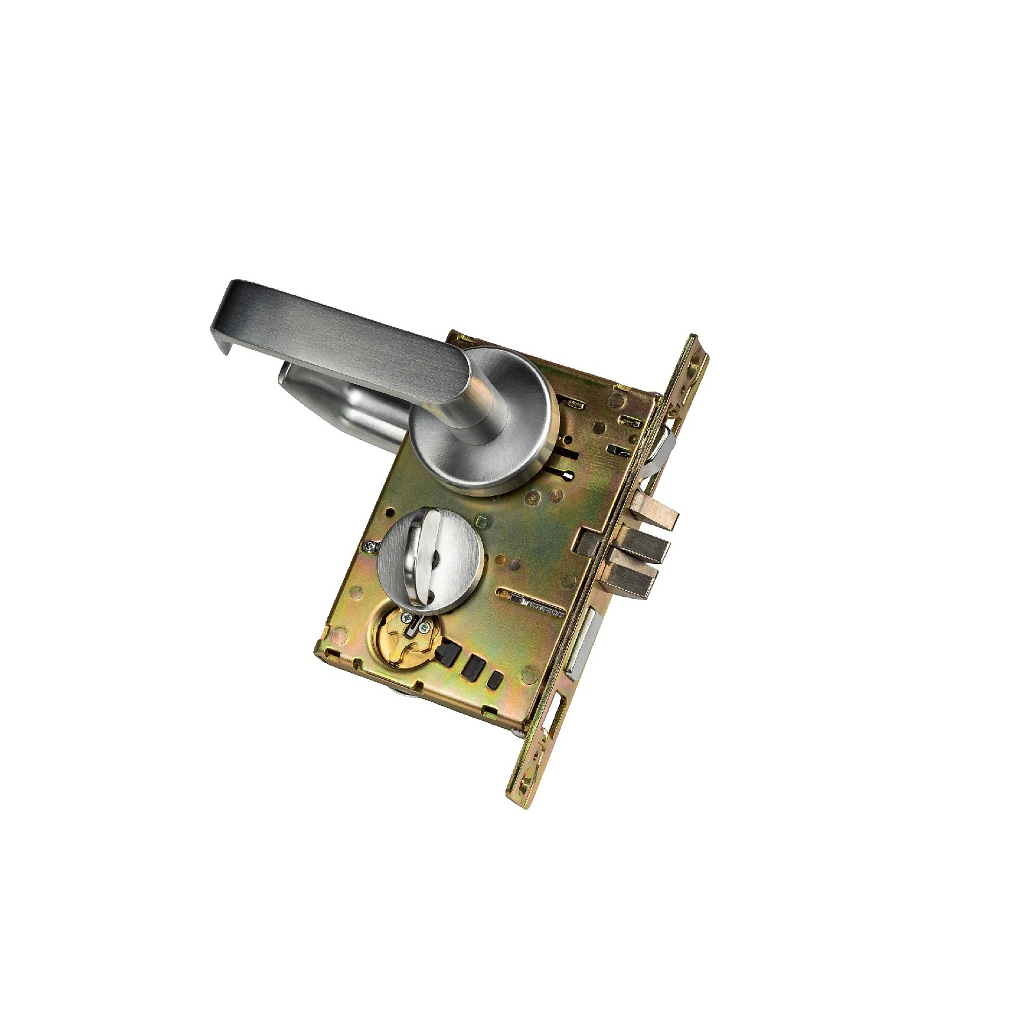 Trans Atlantic DXML Series Grade 1 Entry Mortise Lock Door Handle — Brushed Chrome, Left-Handed Lever, ADA Compliant, Model# DL-DXML53SSLH-US26D
